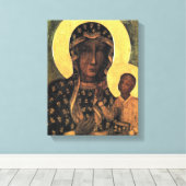 Black Madonna Polen Our Lady Icon Painting Canvas Afdruk (Insitu (Houten vloer))