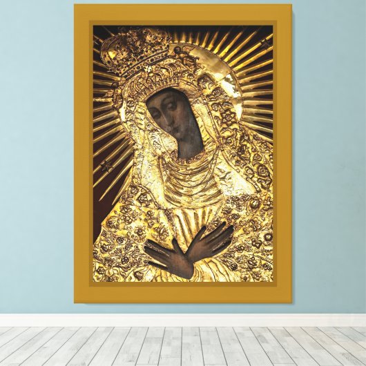 BLACK MADONNA Stretted Canvas Print (Insitu (Houten vloer))