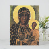 Black Madonna Virgin Mary Icon Poland Our Lady Kaart (Staand voorkant)
