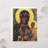 Black Madonna Virgin Mary Icon Poland Our Lady Kaart (Voorkant / Achterkant in situ)