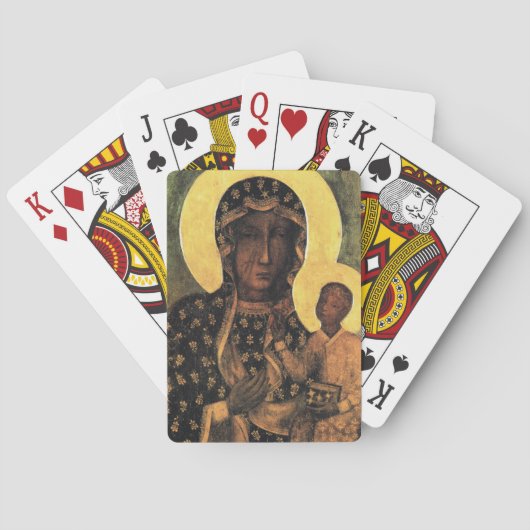 Black Madonna Virgin Mary Icon Poland Our Lady Pokerkaarten (Achterkant)