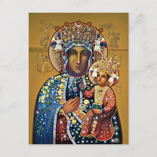 Black Madonna Virgin Mary kathokatholieke oudste g Briefkaart (Voorkant)