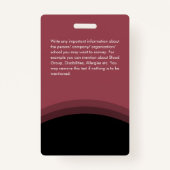 Black Magenta Doctor Foto ID Company Logo Modern Badge (Achterkant)