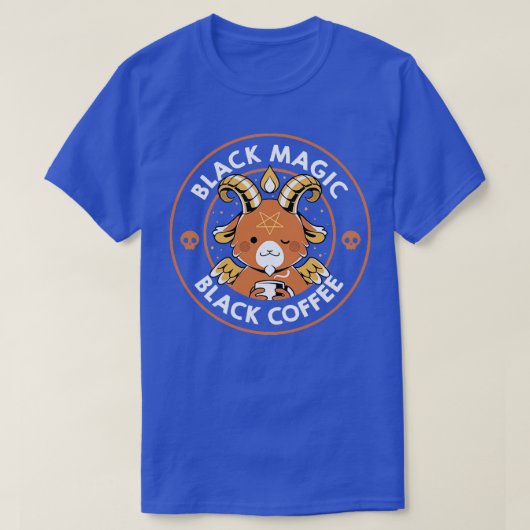 Black Magic Black Coffee Funny Baphomet beroemd ge T-shirt (Design voorkant)