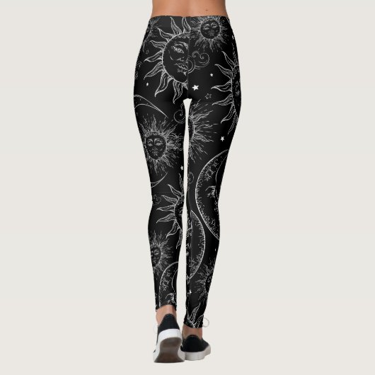 Black Magic  Celestial Sun Moon Stars Leggings (Achterkant)