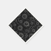 Black Magic  Celestial Sun Moon Stars Servet (Hoek)