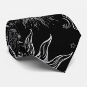 Black Magic  Celestial Sun Moon Stars Stropdas (Opgerold)