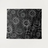 Black Magic Celestial Sun Moon Stars Wandkleed (Voorkant (horizontaal))