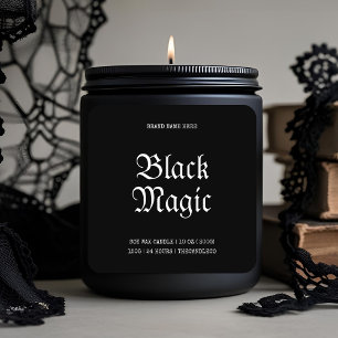Black Magic Halloween Kaarslabel – Gotisch Vierkante Sticker