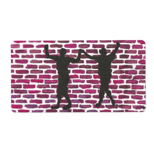 Black Magic Hollyhock by Yeshaya Dank Wood Wall Ar Etiket (Voorkant)