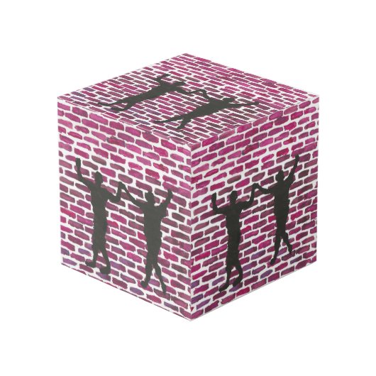 Black Magic Hollyhock by Yeshaya Dank Wood Wall Ar Kubus (Voorkant hoekig)