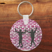 Black Magic Hollyhock by Yeshaya Dank Wood Wall Ar Sleutelhanger (Voorkant)