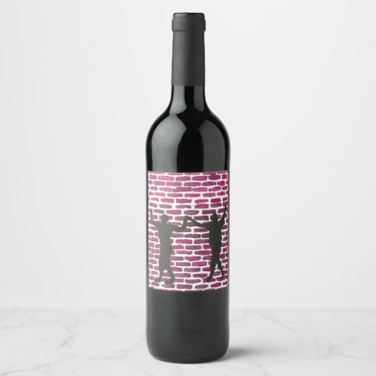 Black Magic Hollyhock by Yeshaya Dank Wood Wall Ar Wijn Etiket (Voorkant)