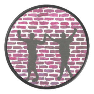 Black Magic Hollyhock door Yeshaya Dank Houten Wan Hockey Puck