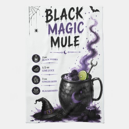 Black Magic Mule Halloween Recept Theedoek (Verticaal)