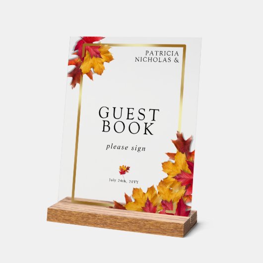 Black Magic ontmoet rustieke gouden herfst gastenb Acryl Bord (Hoek)