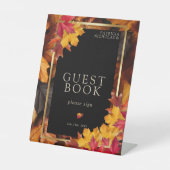 Black Magic ontmoet rustieke gouden herfst gastenb Reclamebord Met Voetstuk (Voorkant)