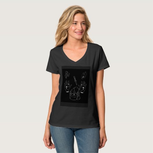 black magic wicca ritual  cheap halloween t-shirt (Voorkant volledig)