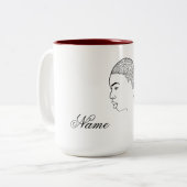 Black Magic Woman Art Tweekleurige Koffiemok (Voorkant links)