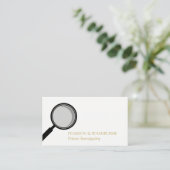 Black Magnifying Glass Private Investigator Visitekaartje (Staand voorkant)