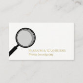 Black Magnifying Glass Private Investigator Visitekaartje (Voorkant)