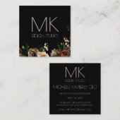 Black Magnolia Vierkante Visitekaartje (Voorkant / Achterkant)