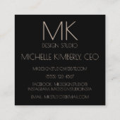 Black Magnolia Vierkante Visitekaartje (Achterkant)