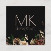 Black Magnolia Vierkante Visitekaartje (Voorkant)