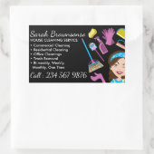 Black Maid Janitorial Lady Wassen Rechthoekige Sticker (Tas)