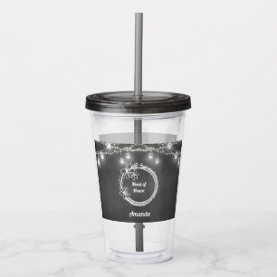 Black Maid of Honor Wedding Mason Jar Acryl Drinkbeker