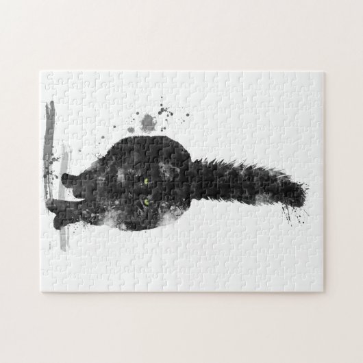 BLACK MAINE COON CAT - LEGPUZZEL (Horizontaal)