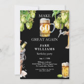 Black Make 60 Great Again Bier Verjaardagsfeest Kaart (Voorkant)