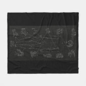 Black Make Horoscoop Zodiac Fleece Deken (Voorkant (Horizontaal))
