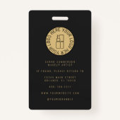 Black Makeup Artist Beauty Salon Employee ID Badge (Achterkant)