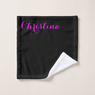 Black Makeup Washcloth op maat van Jouw naam Washandje