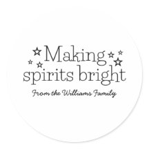 Black Making Spirits Bright Holiday Stickers