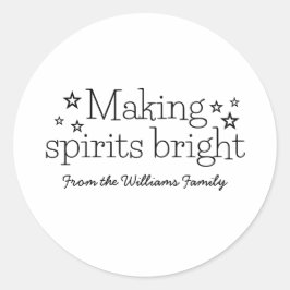 Black Making Spirits Bright Holiday Stickers