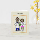 Black Male and Vrouw Doctor Wenskaart Kaart (Gele Bloem)