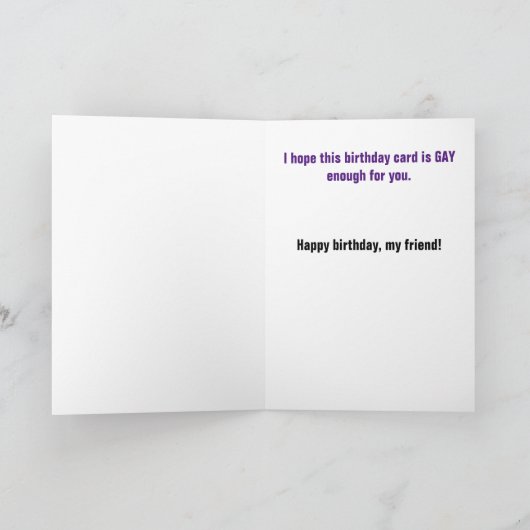 Black Male Bodybuilder Gay Birthday Kaart (Binnen)