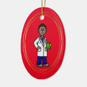 Black Male Doctor kerstversiering Keramisch Ornament (Links)