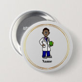 Black Male Doctor Name Button (Voorkant /achterkant)