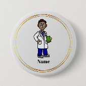 Black Male Doctor Name Button (Voorkant)