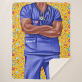 Black Male Nurse Doctor Sherpa Deken (Voorkant)
