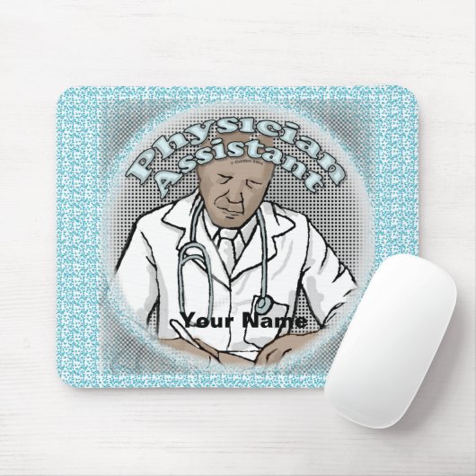 Black Male Physician Assistant Muismat (Met muis)