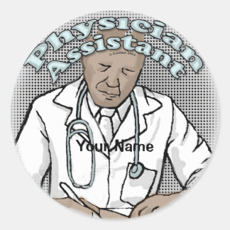Black Male Physician Assistant Ronde Sticker