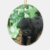 Black Maltipoo Puppy Keramisch Ornament (Links)