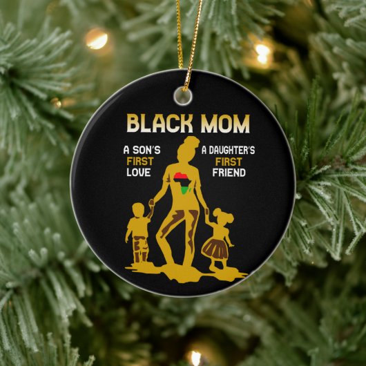 Black Mam Africa Family Persoonlijk Keramisch Ornament (Boom)