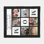 Black Mam Colorblock Foto Collage Persoonlijk Fl Fleece Deken (Voorkant (Horizontaal))