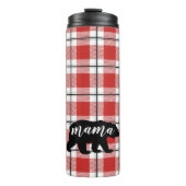 Black Mama Beer Red & White Pset Flannel Pattern Thermosbeker (Voorkant)