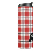 Black Mama Beer Red & White Pset Flannel Pattern Thermosbeker (Gedraaid links)